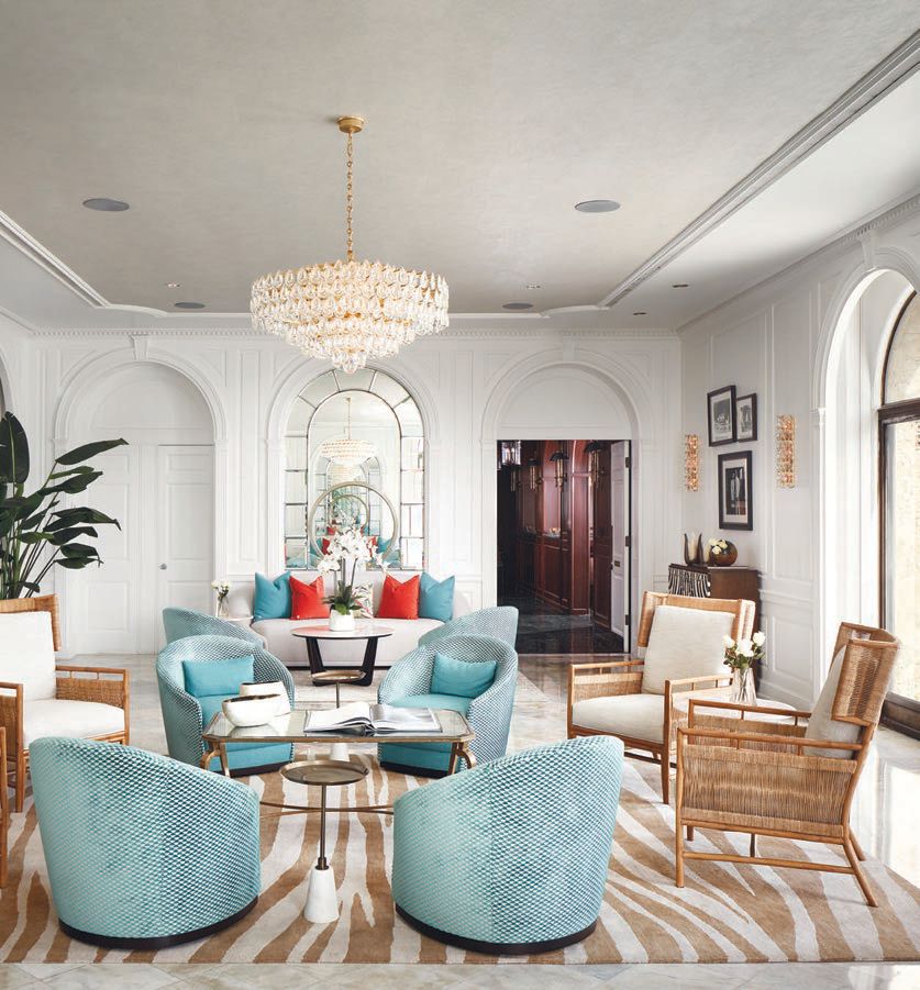 The redesigned Drawing Room at Vanderbilt Mansion in Fisher Island PHOTO COURTESY OF ICA MIAMI, FISHER ISLAND CLUB & DE BEERS