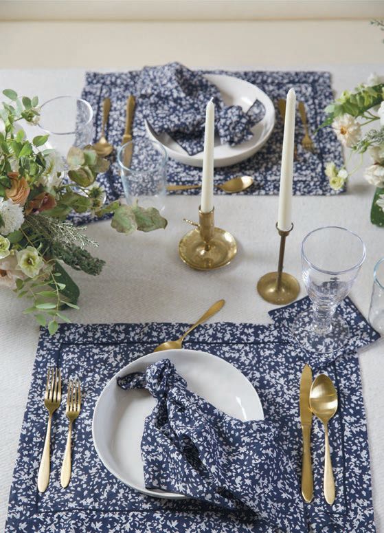 A full place setting in navy PHOTO: BY JENNY ANTILL