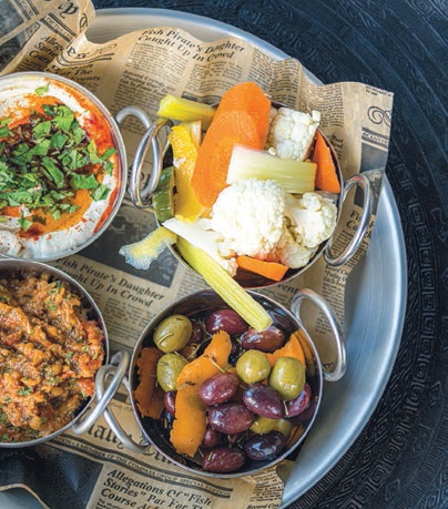 Tahini, Israeli salad and pickled vegetables are just some of the deliciously fresh meze offerings PHOTO BY SALAR ABUAZIZ