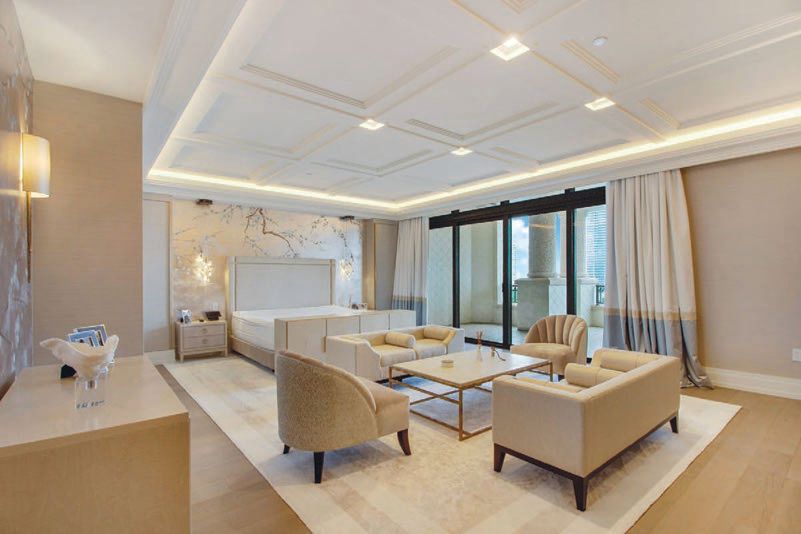 The master suite with seating area. PHOTO COURTESY OF ONE SOTHEBY’S INTERNATIONAL