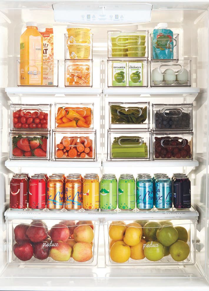 Fridge storage solution; all by The Home Edit at The Container Store. PHOTO COURTESY OF THE CONTAINER STORE